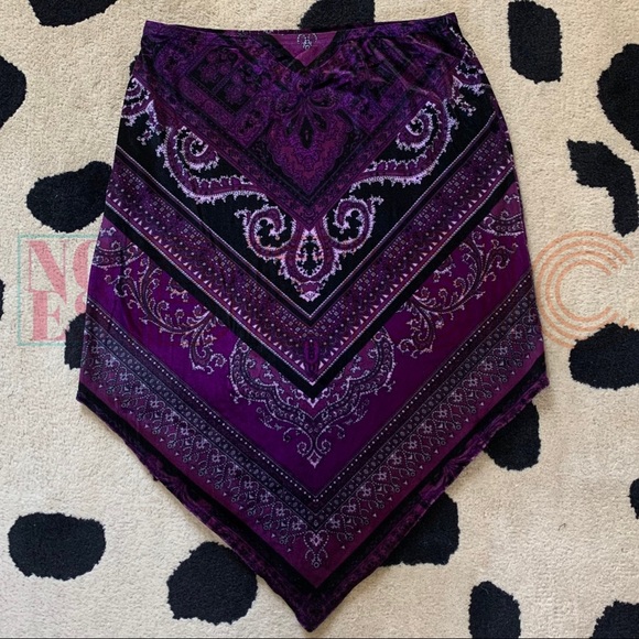 Heart Soul Dresses & Skirts - 🚫SOLD•E✝️SY🚫 Vintage Velour Asymmetrical Paisley Purple Skirt